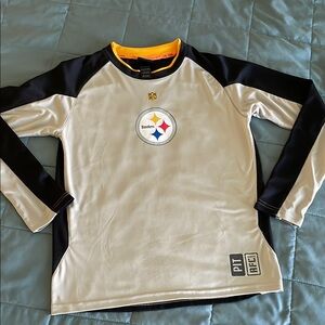 NFL Pittsburgh Steelers Kids Long Sleeve Shirt -Black and gray, size youth large
